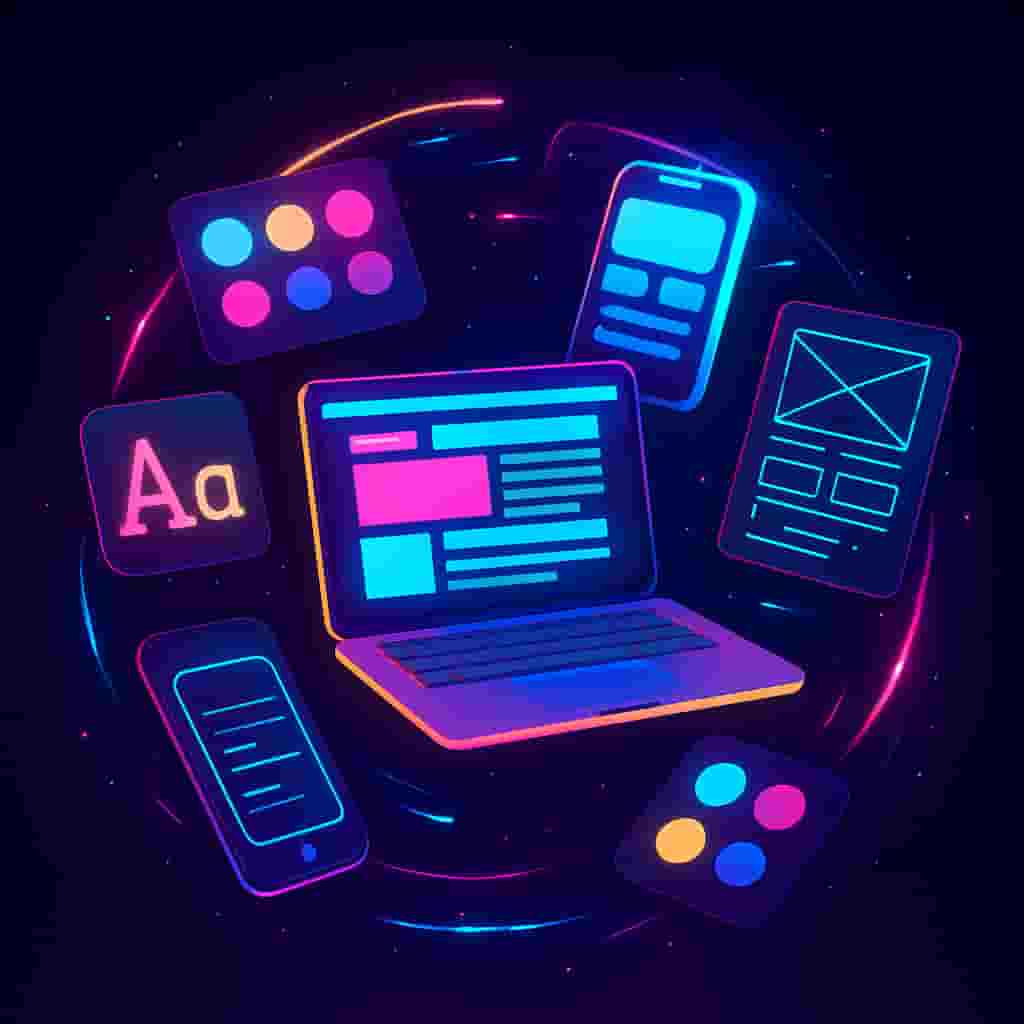 Web design tools showing mobile igaming design elements and responsive casino design components