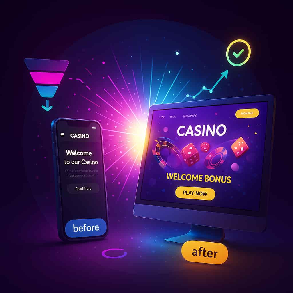 Successful online casino website design transformation showing improved conversion rates and mobile igaming design